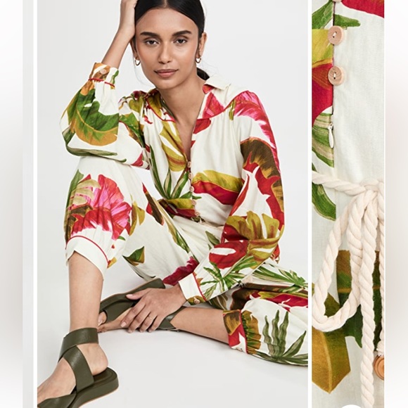 FARM Rio | Pants & Jumpsuits | Farm Rio Spring Forest Jumpsuit | Poshmark